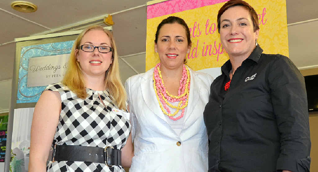 LOVELY LADIES: WOW Breakfast guest speakers Rebecca Lancaster from Maxwell & Lancaster Solicitors, Danielle Crismani who started Baked Relief and Jules McMurtrie from Queensland College of Wine and Tourism shared their stories with local women yesterday morning.